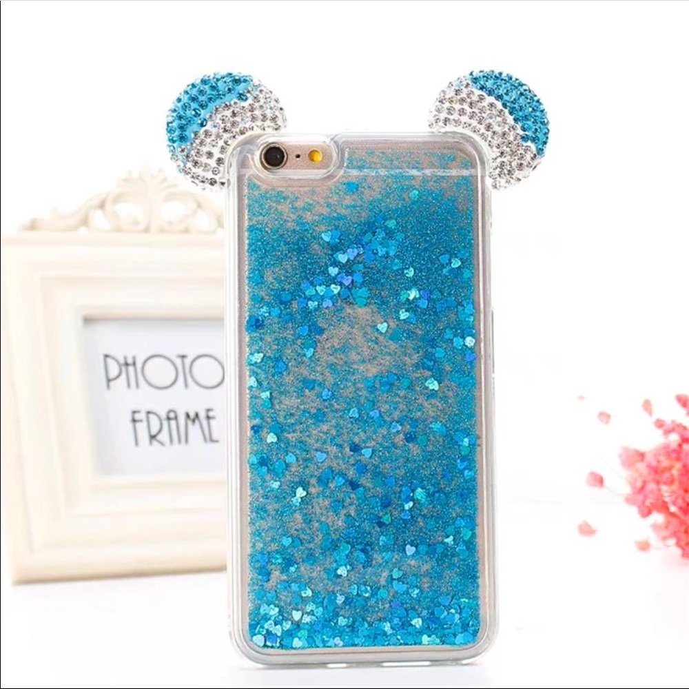 ✨Mickey Mouse blue glitter fall iPhone 7 Plus case